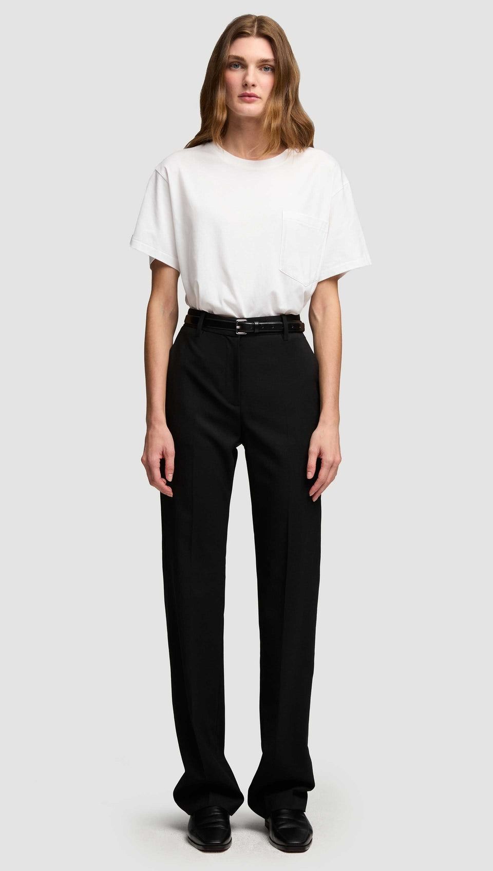 Argent, Straight Leg Trouser in Seasonless Wool | Black