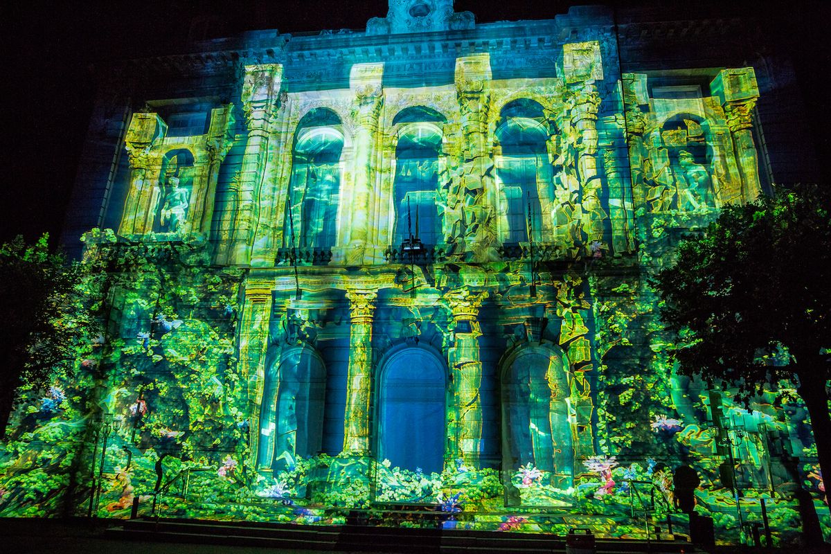 Panasonic projection at the 2019 LUMA Projection Arts Festival 