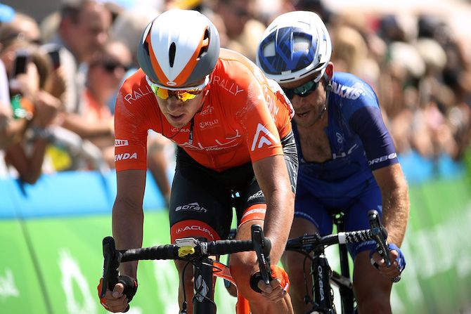Rob Britton (Rally Cycling) and Jonny Clarke (UnitedHealthcare) on stage 3 of the 2018 Tour of Utah