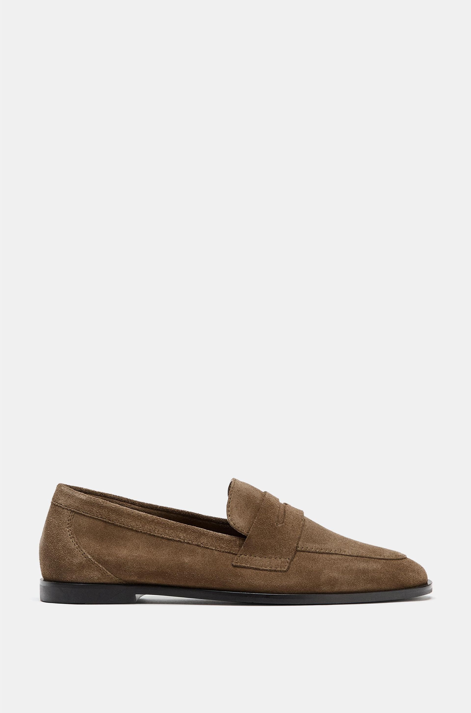 Flat Split Suede Loafers