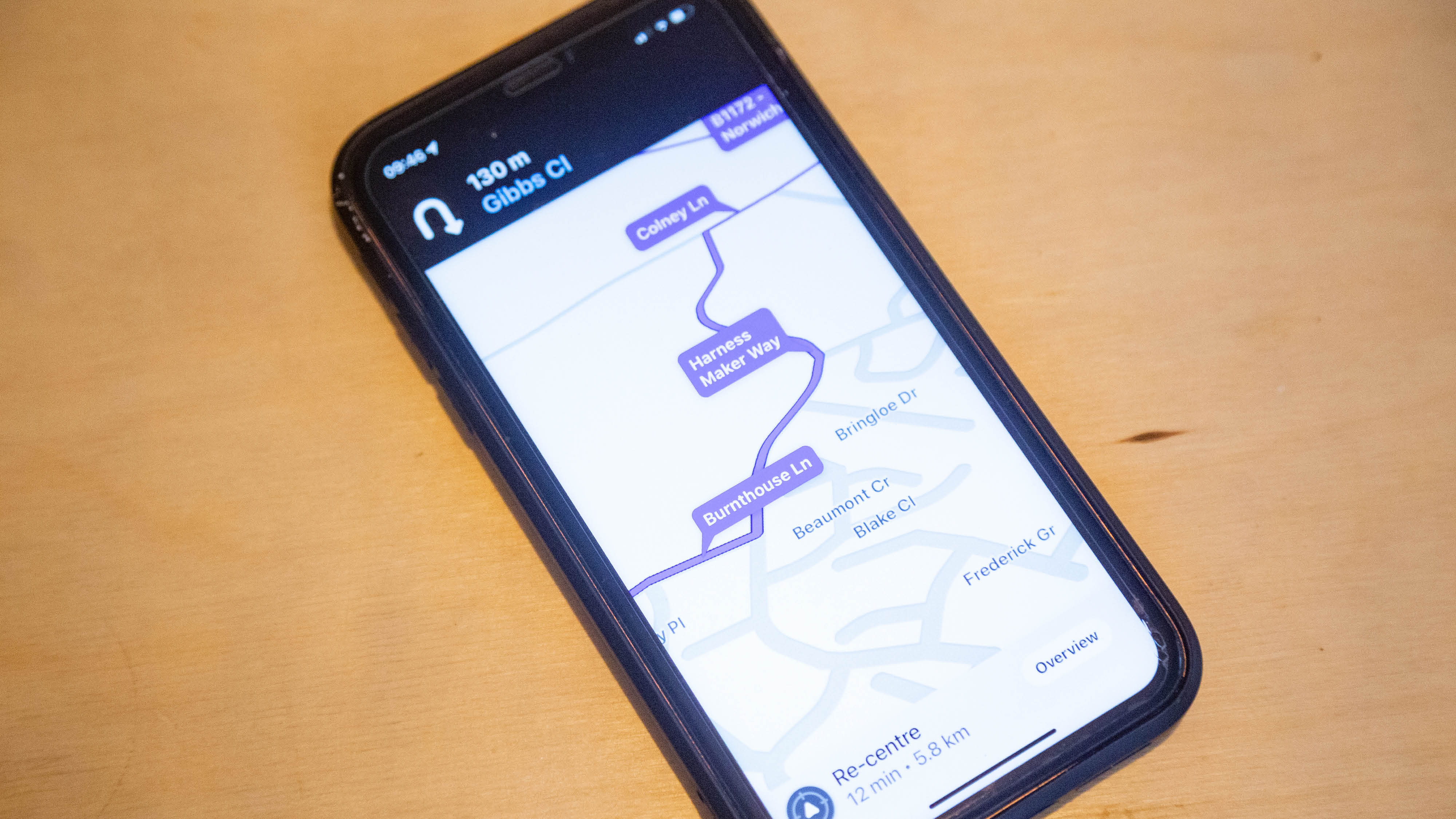 Waze constantly replans your route for quick journey times