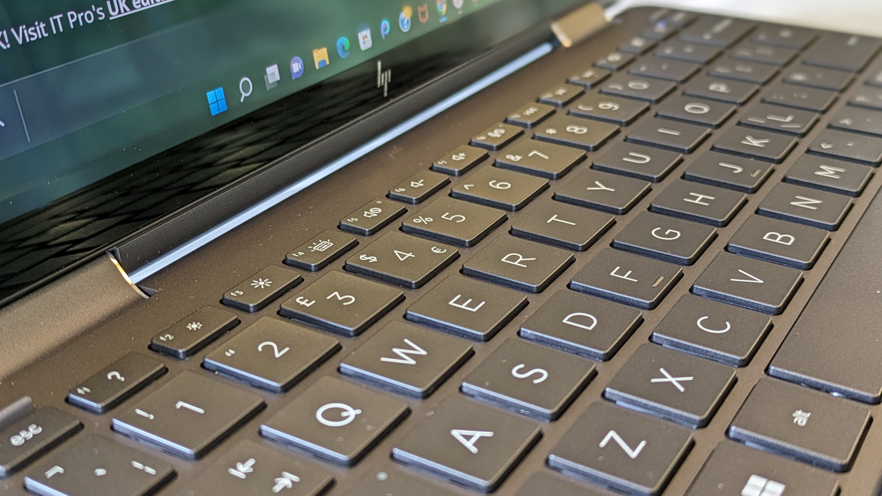 The HP Spectre x360's keyboard