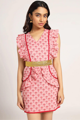patterned mini dress