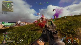 Call of Duty Black Ops 7 Endgame mode fighting zombies while VTOL aircraft flies in