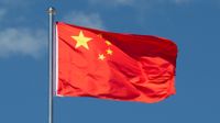 China flag waving in the wind.