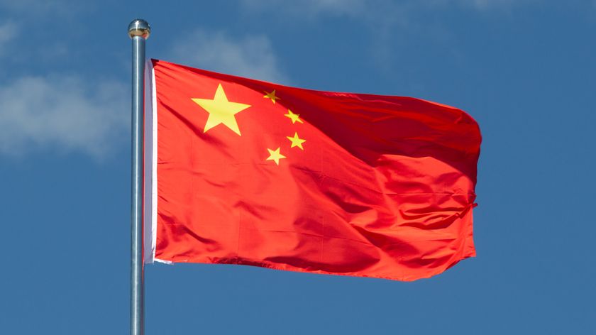 China flag waving in the wind.