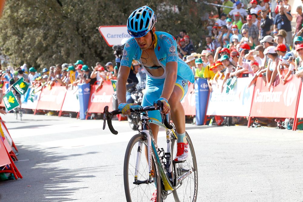 Mikel Landa (Astana) crosses the line at the end of stage 7.