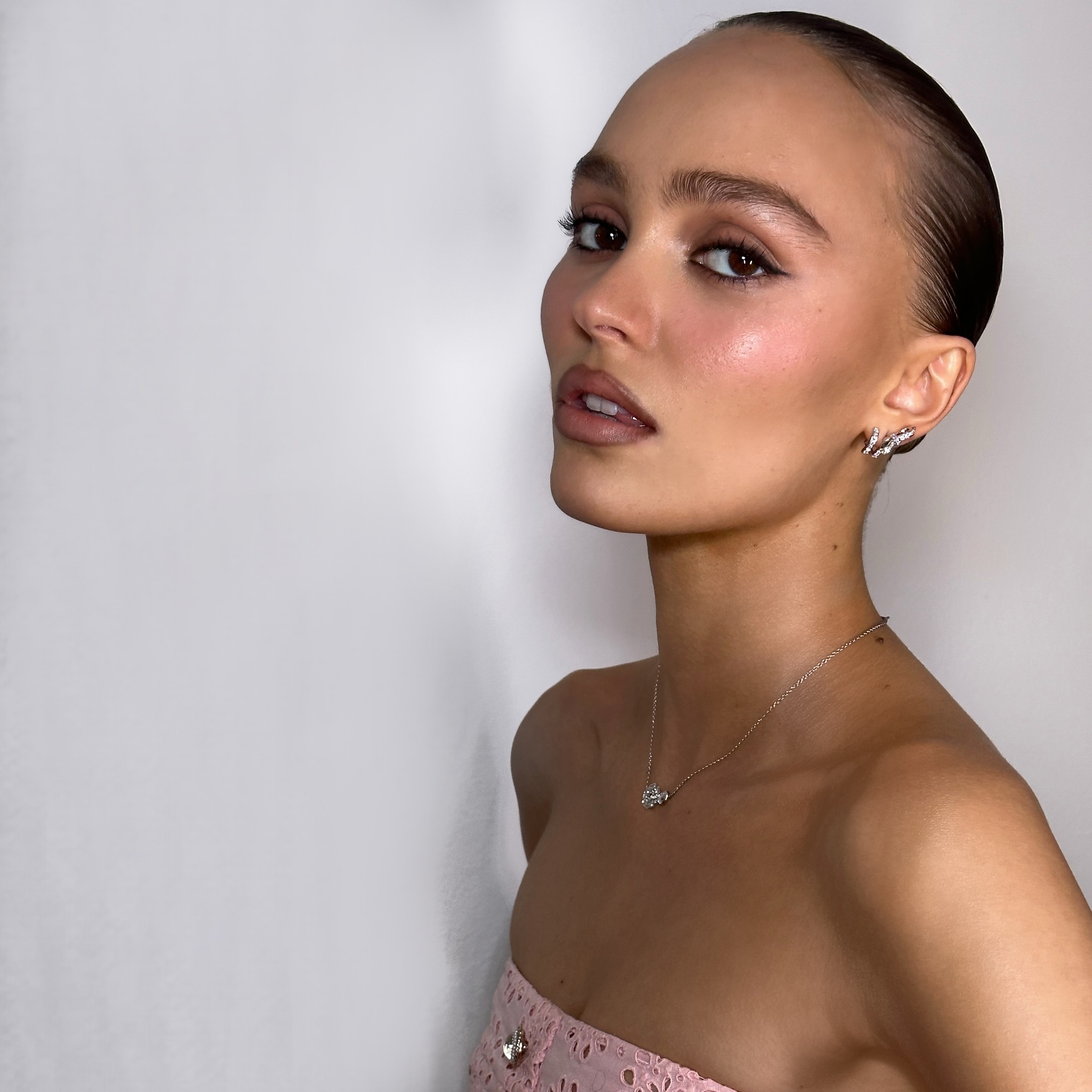 Lily-Rose Depp with blurred lips