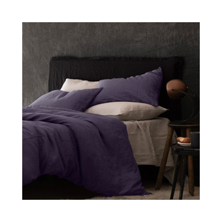 purple linen bedding set