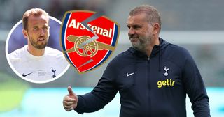 Tottenham Hotspur manager Ange Postecoglou acknowledges spectators after arriving ahead of the pre-season friendly match between Tottenham Hotspur and West Ham United at Optus Stadium on July 18, 2023 in Perth, Australia.