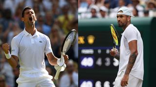 Composite image of Novak Djokovic and Nick Kyrgios at Wimbledon 2022