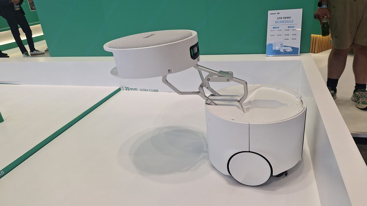 iRobot Roomba Duo robot vacuum being demoed at IFA