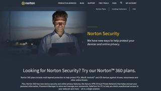 Norton 360 Deluxe website screenshot