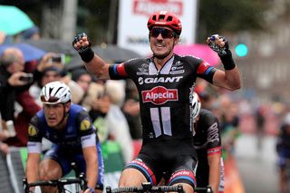 John Degenkolb took his frist single-day race victory of the season at the Munsterland Giro in Germany, showing that he's back on form after January's horror training crash where he nearly lost a finger.