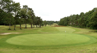 Camberley Heath Golf Club 4th hole pictured from behind the green