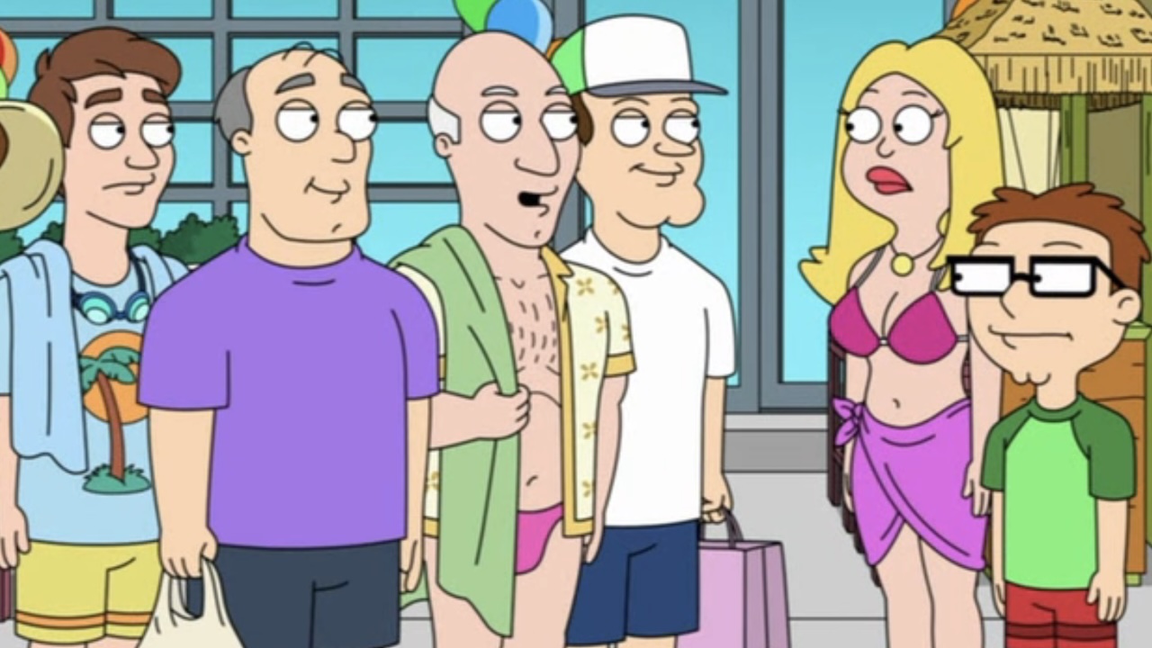 Bullock saying &amp;quot;Made it So&amp;quot; during pool party in American Dad's Season 20 premiere