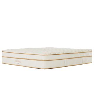 Saatva Classic king size mattress with gold piping 