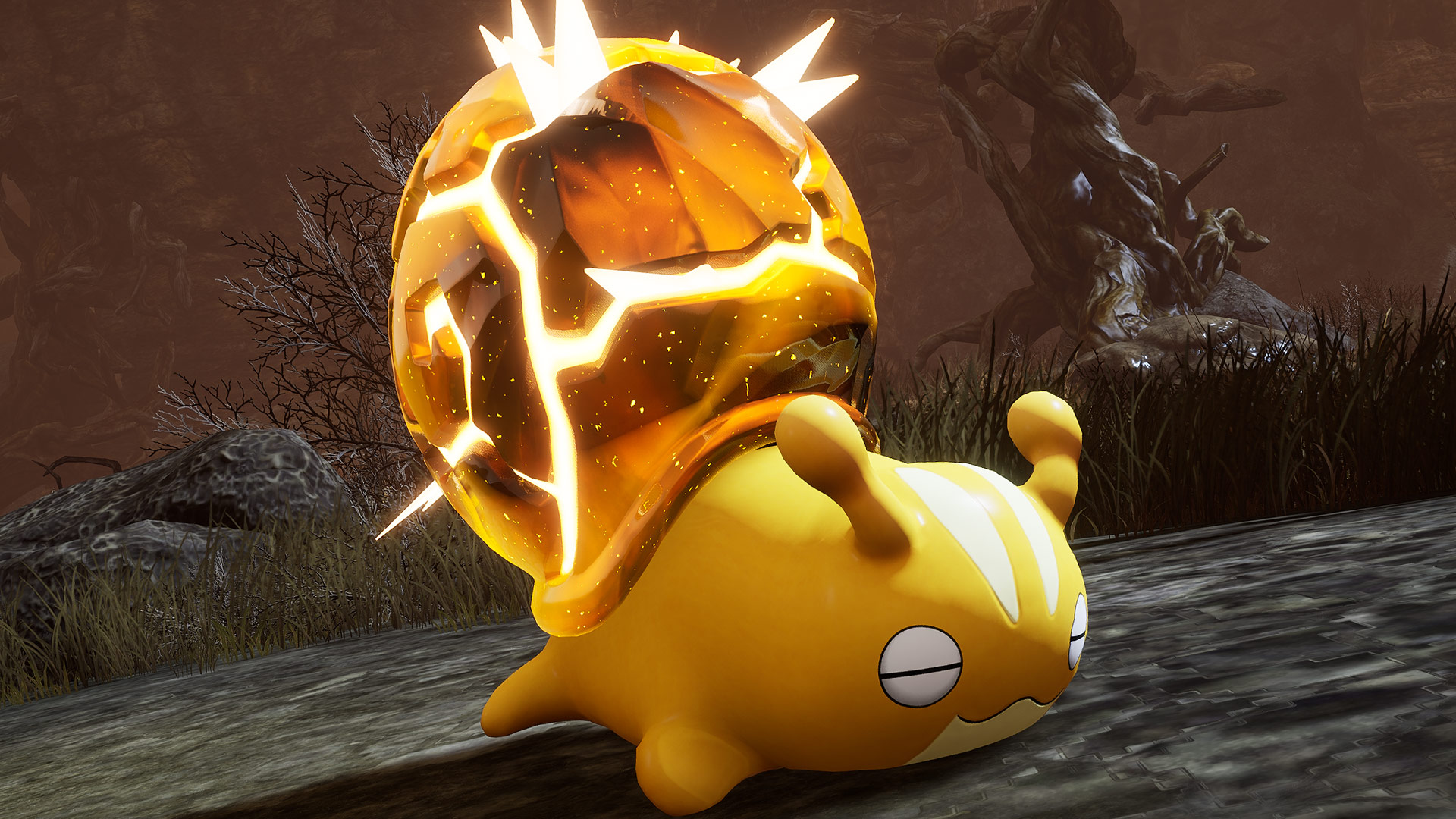 Palworld - Snock, a gold snail pal