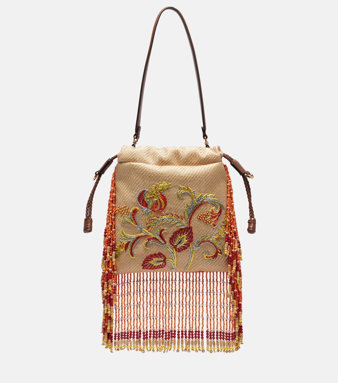 Kalispera Small Embroidered Pouch in Beige - Etro