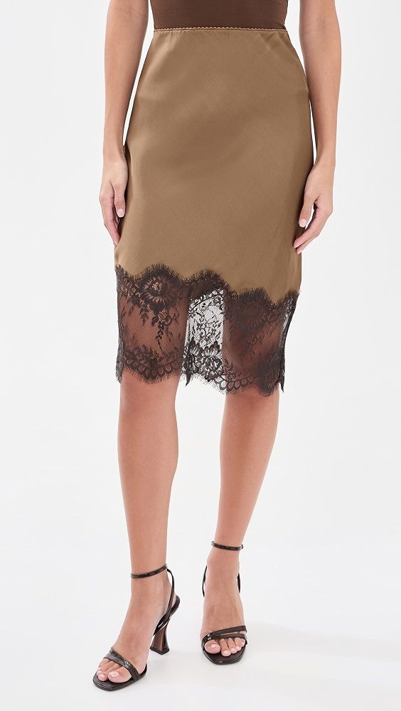 Herbert Satin Skirt - Tobacco