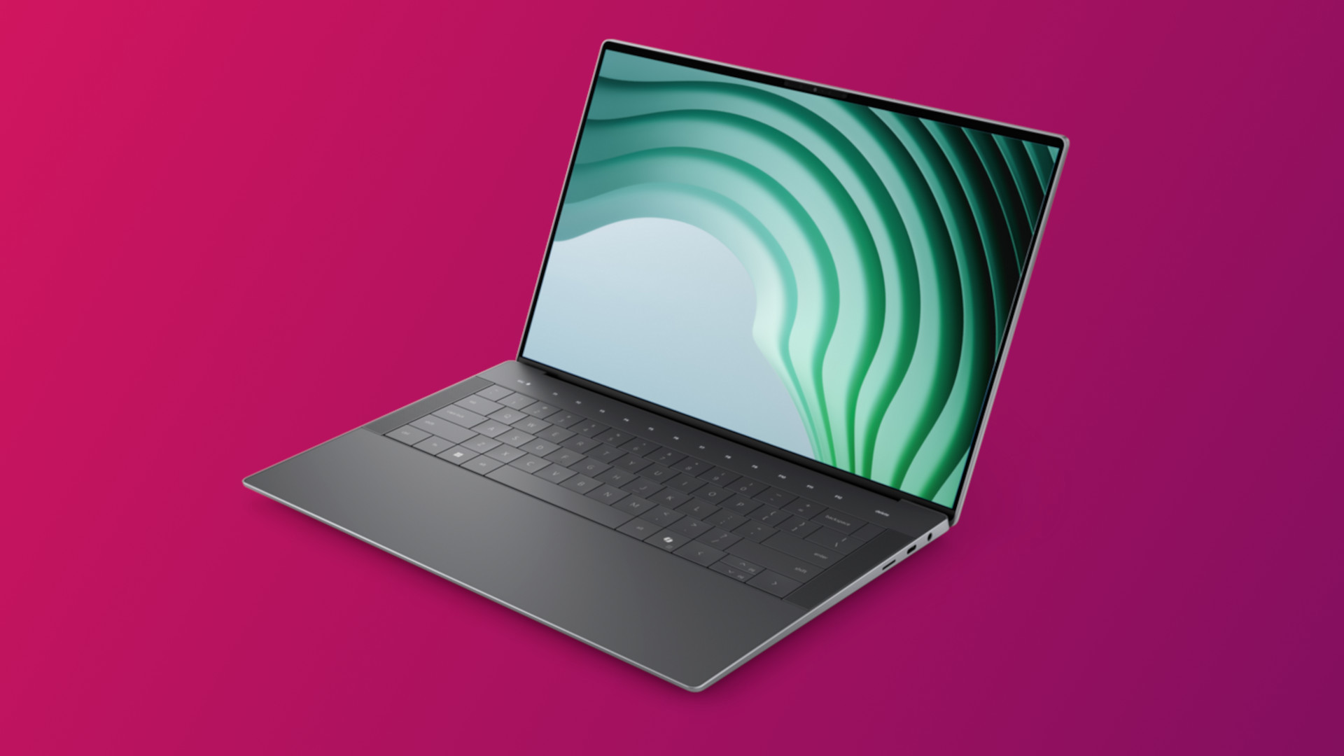 Dell Premium 14 render on a gradient background