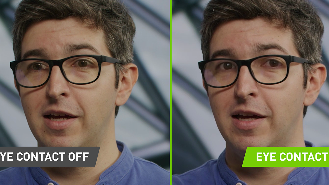 Nvidia Broadcast usa una IA extraña para mantener tus ojos siempre en la cámara