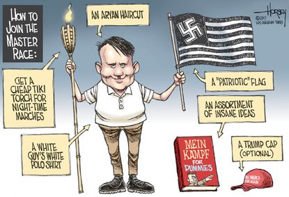 Political cartoon U.S. Charlottesville alt-right Nazi MAGA