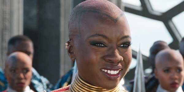 Okoye smiling in Black Panther