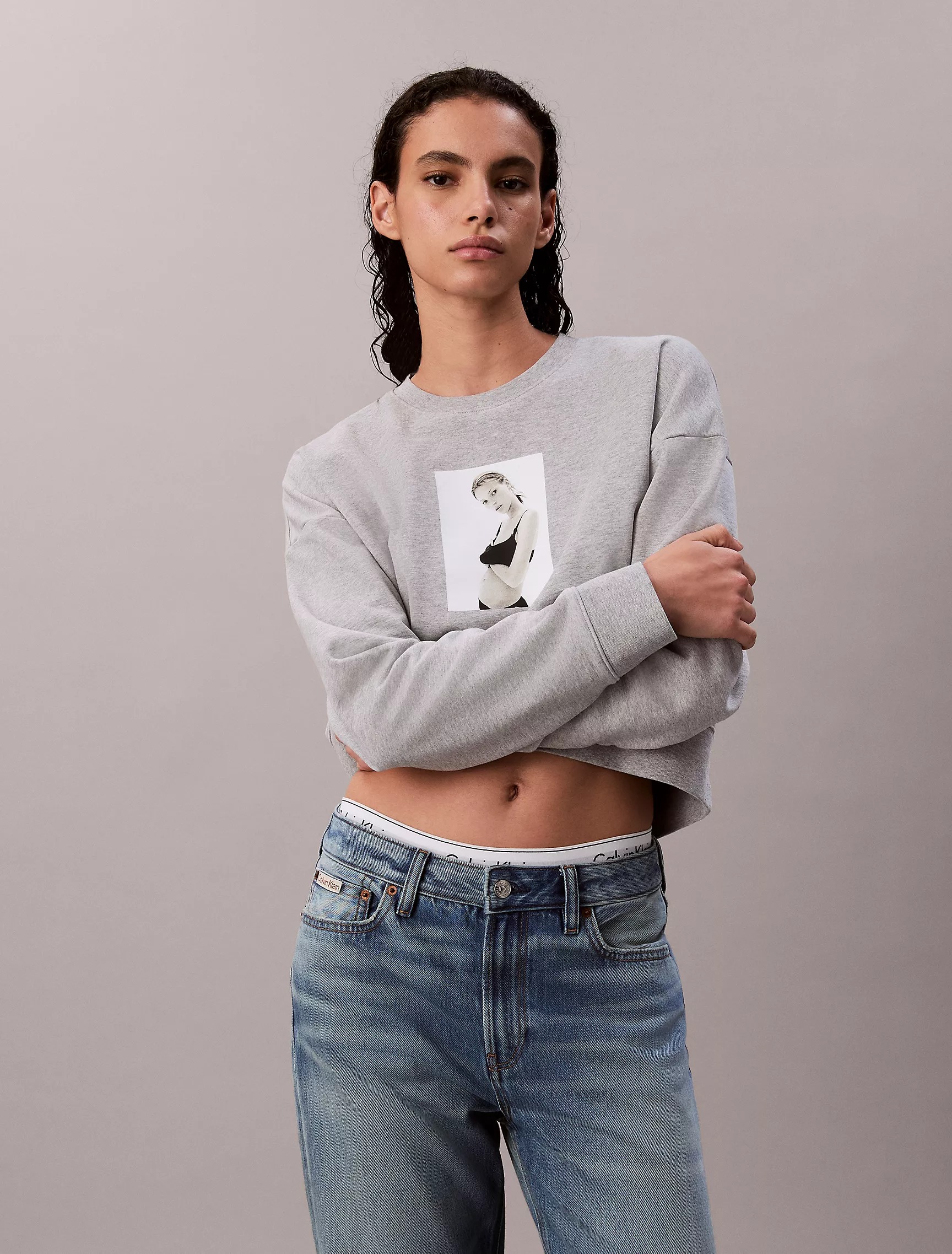 Calvin Klein, Kate Moss Terry Graphic Relaxed Sweatshirt