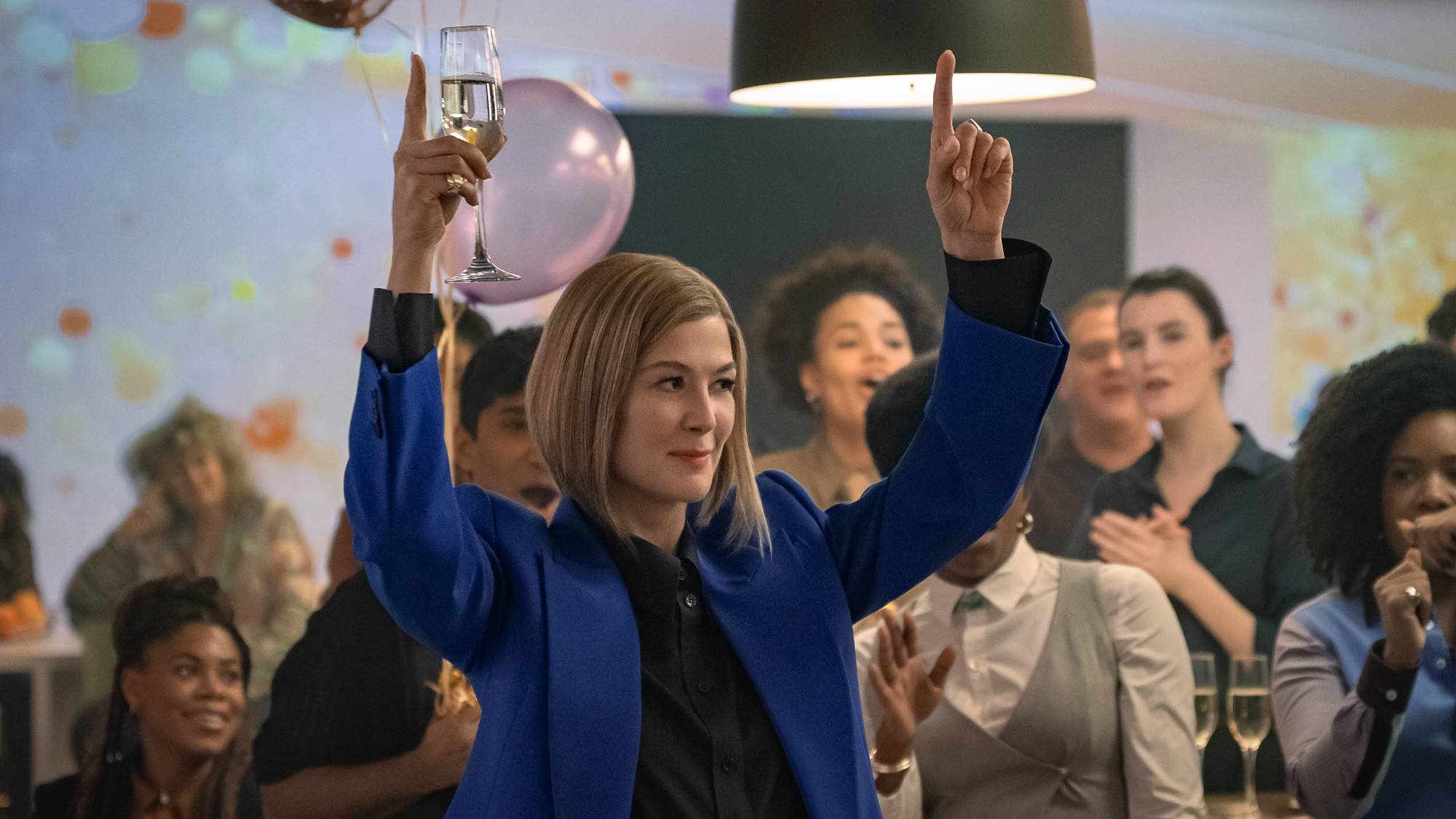 Rosamund Pike as Alex Fox in "Ladies First"