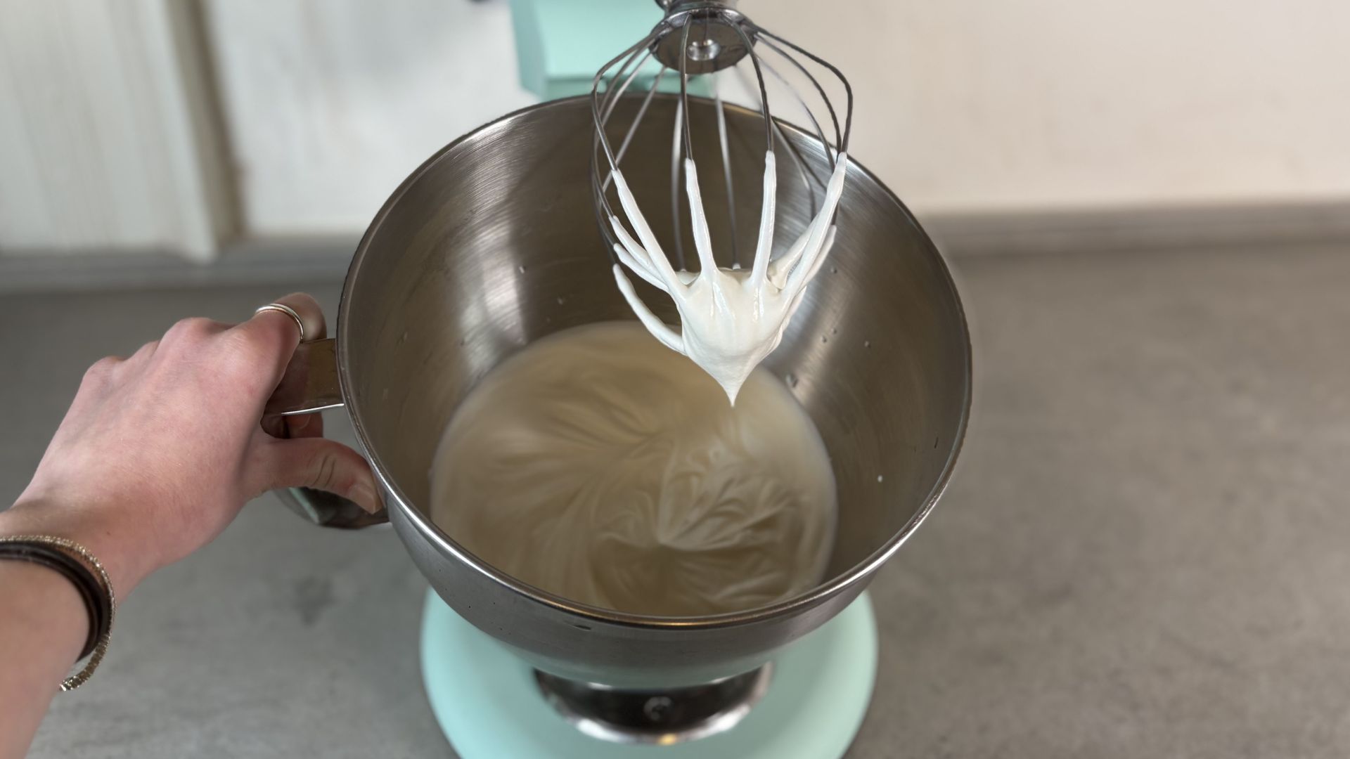 KitchenAid Artisan 4.7L Tilt Head Stand Mixer in Spearmint, the colour of the year for 2026, being tested