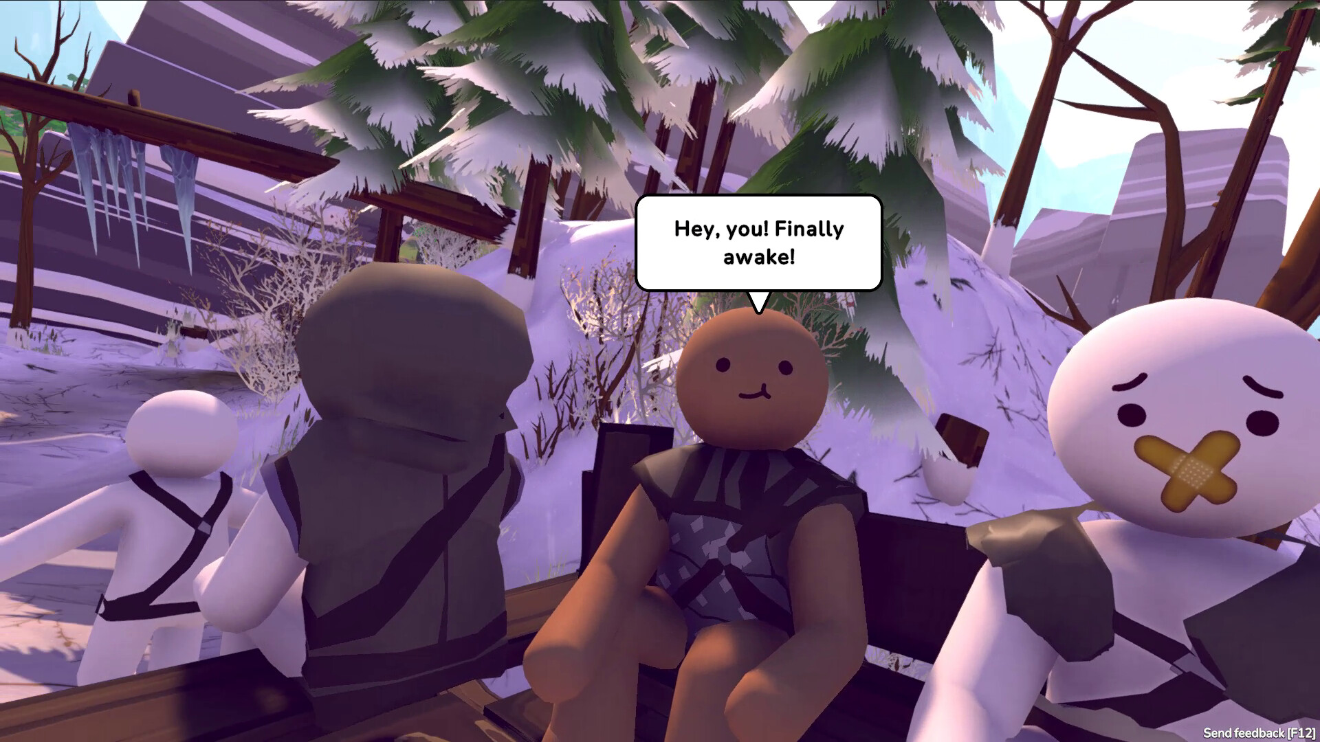 The RPG 3D stick figures sit in a wagon