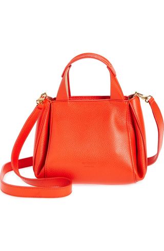 Mini Avy Pebbled Leather Top Handle Bag