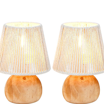 pair of battery powered table lamps