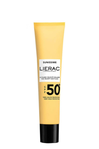 Lierac sunscreen on a white background