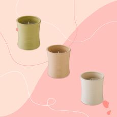 Aldi candles on pink background