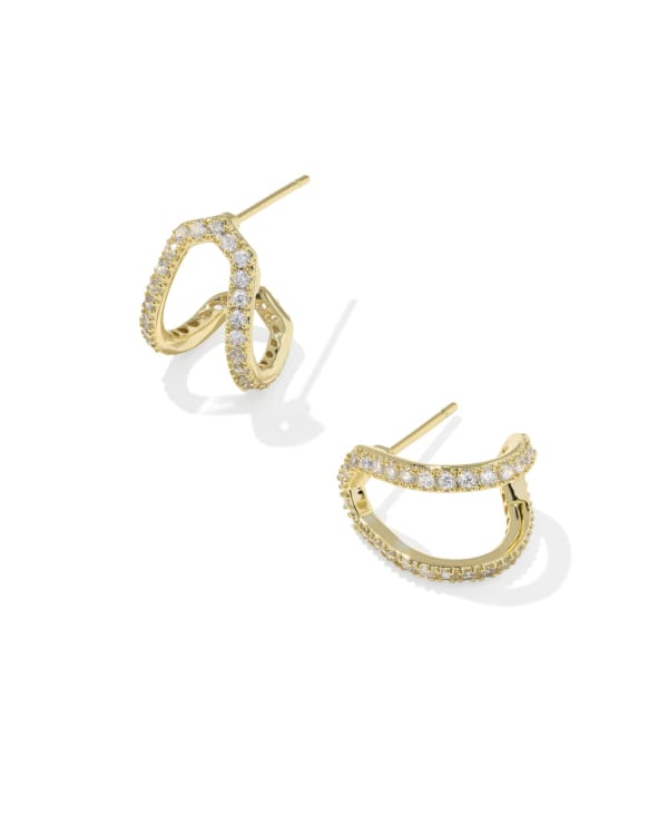Daphne Pave Gold&amp;nbsp;huggie&amp;nbsp;earrings