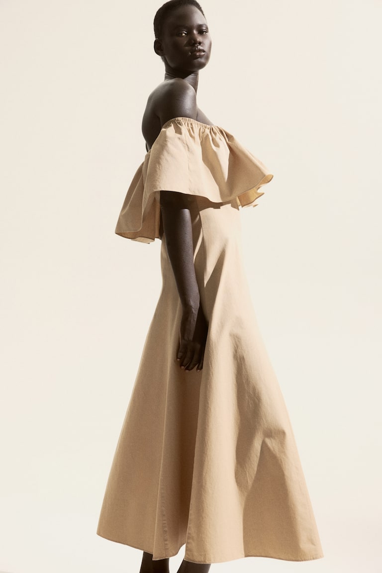 Flounced Off-The-Shoulder Dress