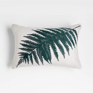 Fern Sea Green Outdoor Lumbar Pillow