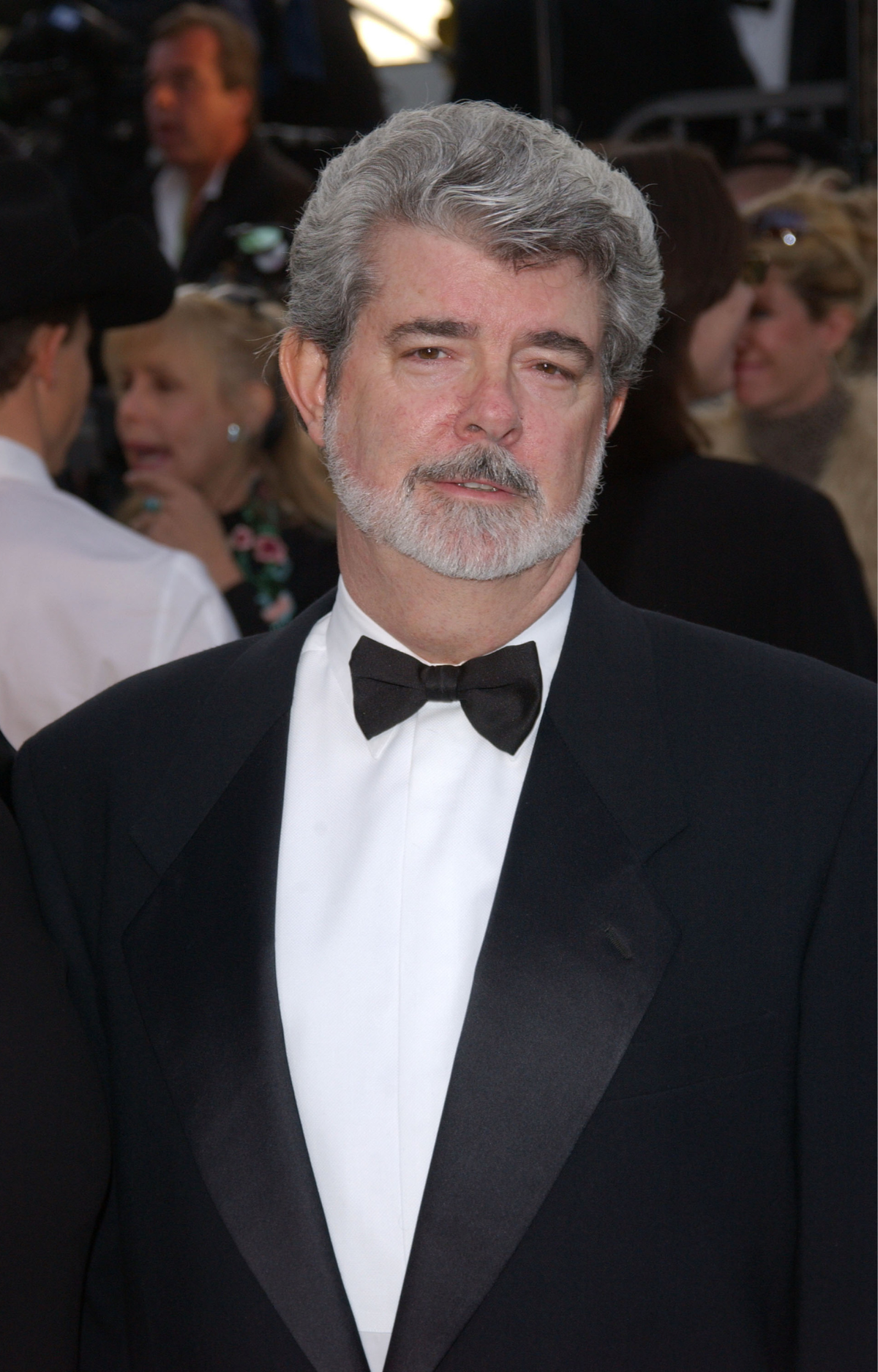 George Lucas attends a Vanity Fair Oscar Party in West Hollywood 2002