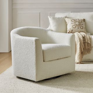 Amiir Contemporary Boucle Upholstered Swivel Barrel Chair