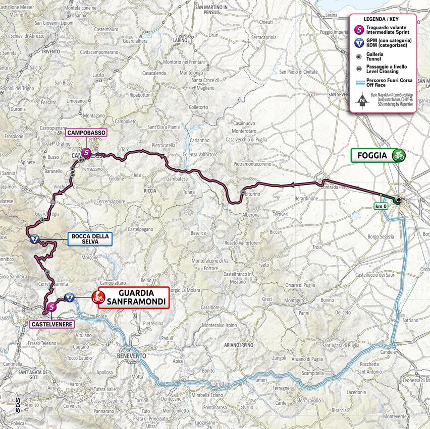 Stage 8 map 2021 Giro d'Italia