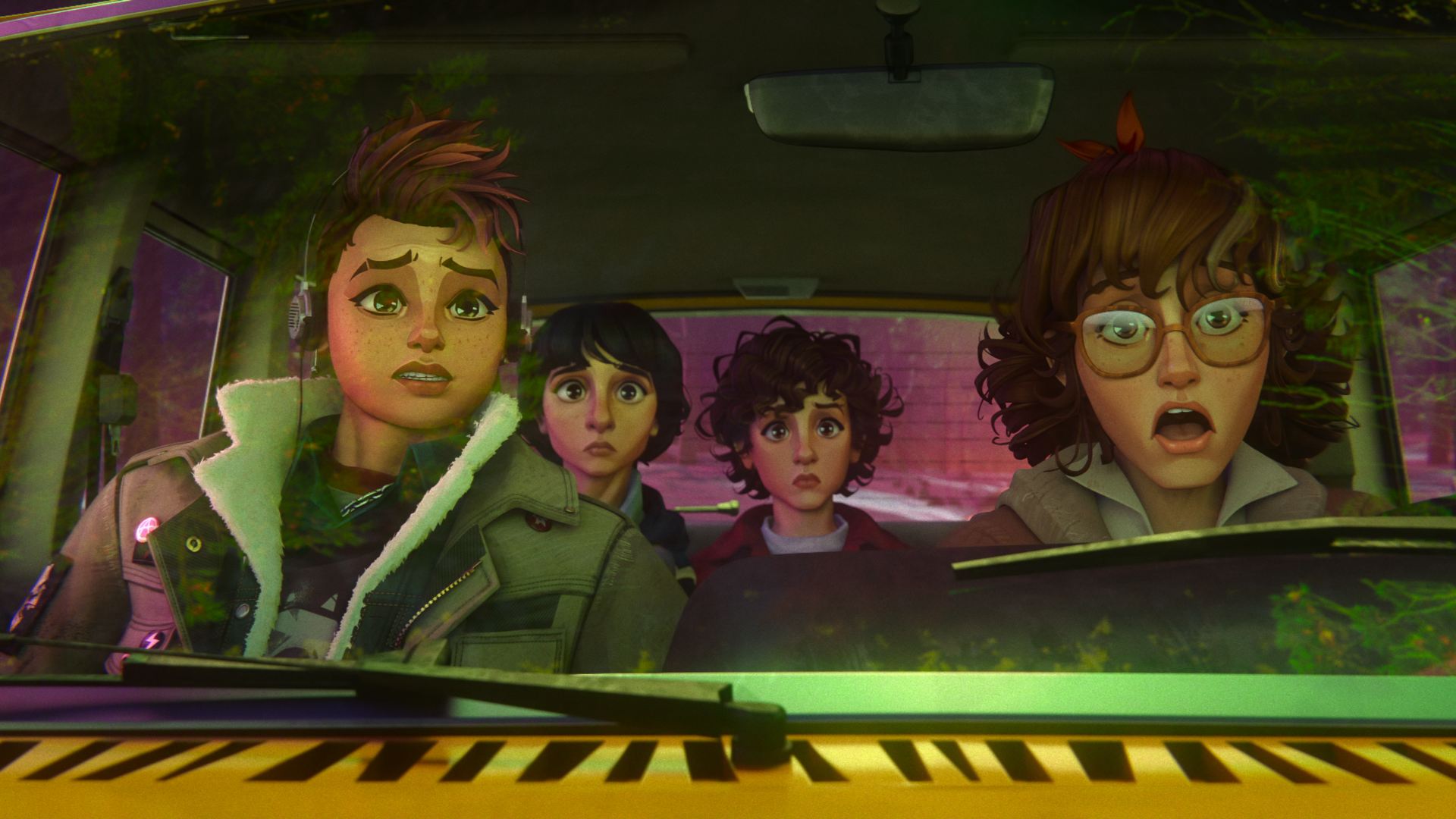 Nikki, Mike, Eleven, and Mrs. Baxter in Stranger Things: Tales From '85