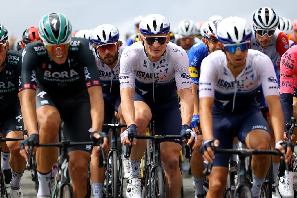 MRDEBRETAGNE GUERLDAN FRANCE JUNE 27 Andr Greipel of Germany and Team Israel StartUp Nation during the 108th Tour de France 2021 Stage 2 a 1835km stage from PerrosGuirec to MrdeBretagne Guerldan 293m LeTour TDF2021 on June 27 2021 in MrdeBretagne Guerldan France Photo by Tim de WaeleGetty Images