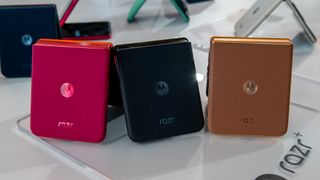 Different colors and finishes of the Razr Plus 2025