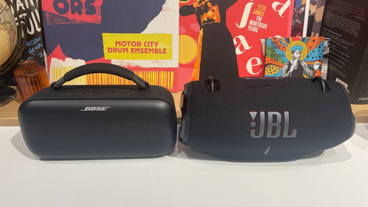 JBL Xtreme 4 next to Bose SoundLink Max