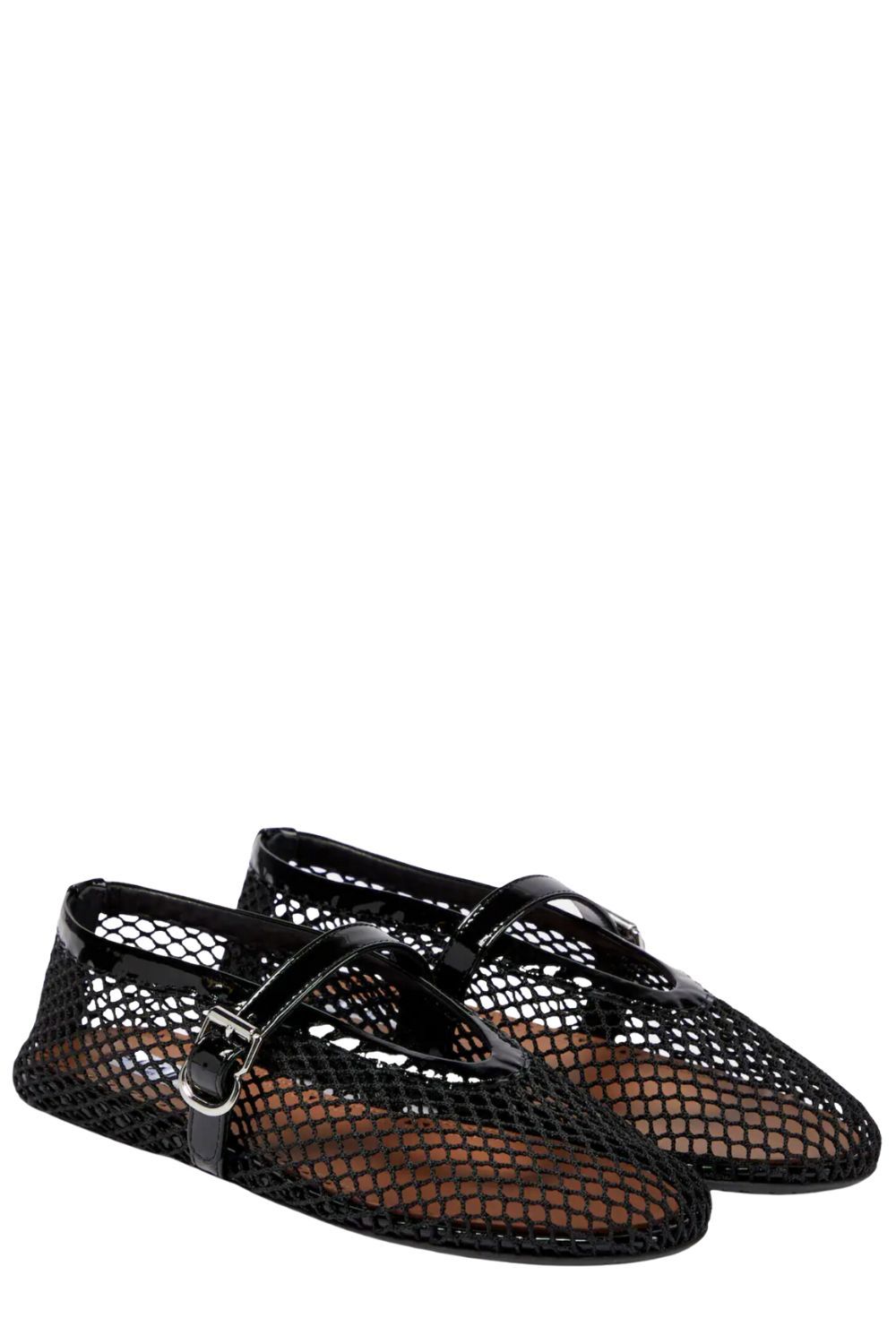 best ballet pumps: Alaïa Fishnet ballet flats
