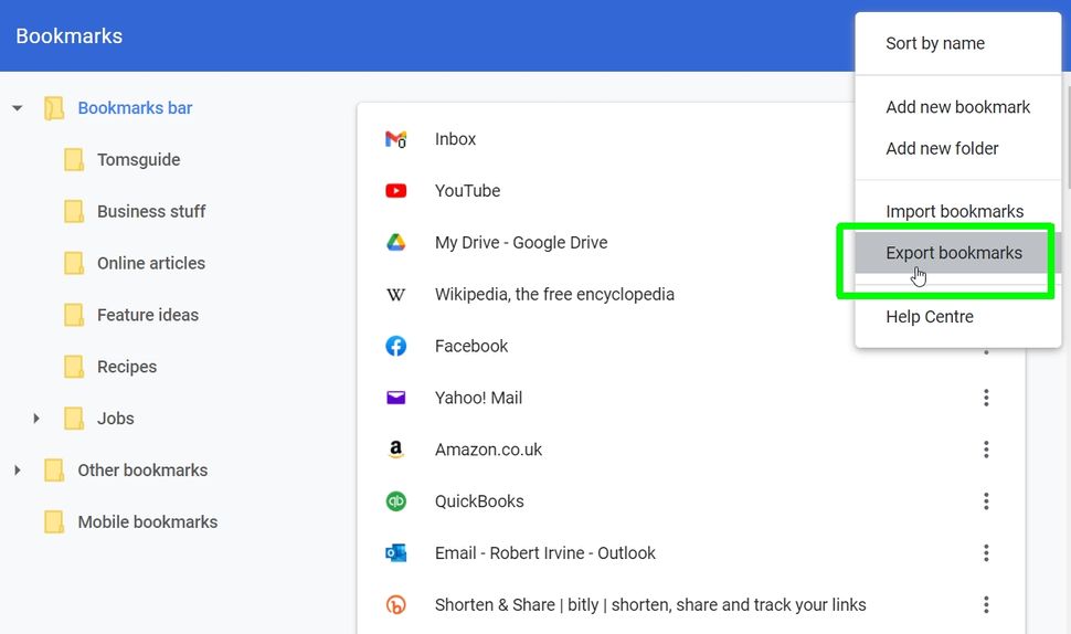 How to export Chrome bookmarks Tom's Guide