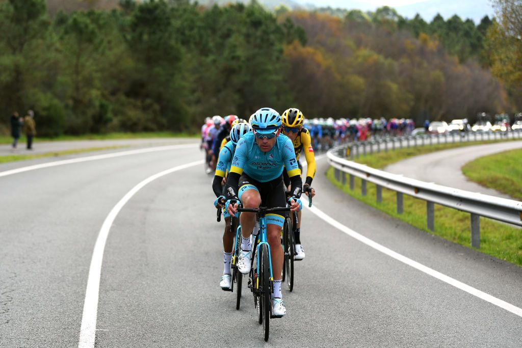 OURENSE SPAIN NOVEMBER 04 Dmitriy Gruzdev of Kazahkstan and Astana Pro Team Peloton during the 75th Tour of Spain 2020 Stage 14 a 2047km stage from Lugo to Ourense lavuelta LaVuelta20 La Vuelta on November 04 2020 in Ourense Spain Photo by David RamosGetty Images
