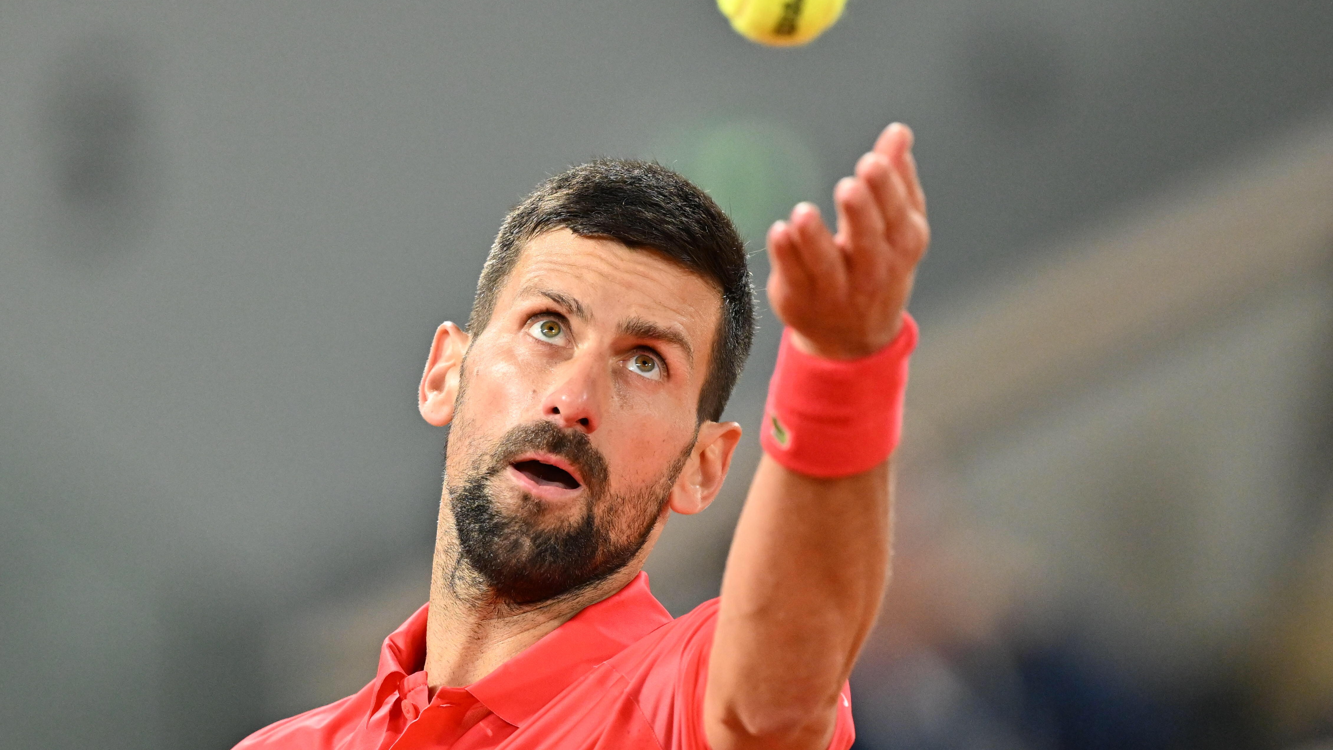 PARIS, FRANCE - JUNE 4: Alexander Zverev (not seen) of Germany in action against Novak Djokovic of Serbia during the Men's Singles Quarter Final match on Day Eleven of the 2025 French Open at Court Philippe-Chatrier in Paris, France on June 4, 2025. (Photo by Mustafa Yalcin/Anadolu via Getty Images)